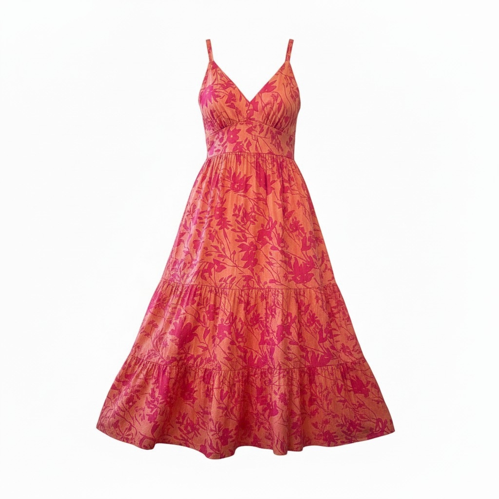 Maggie London Maxi -Satin Tiered Maxi Dress -Size 14- EUC $128 Retail - Picture 9 of 9